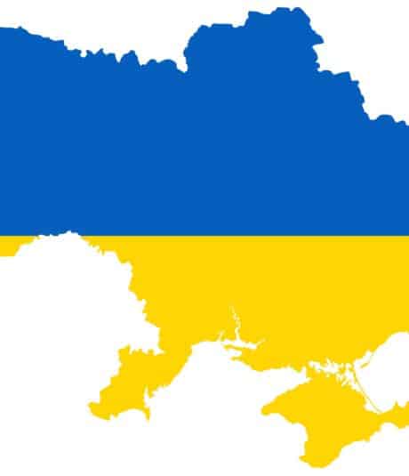 blinde kaart van Oekraïne in de kleur van de vlag