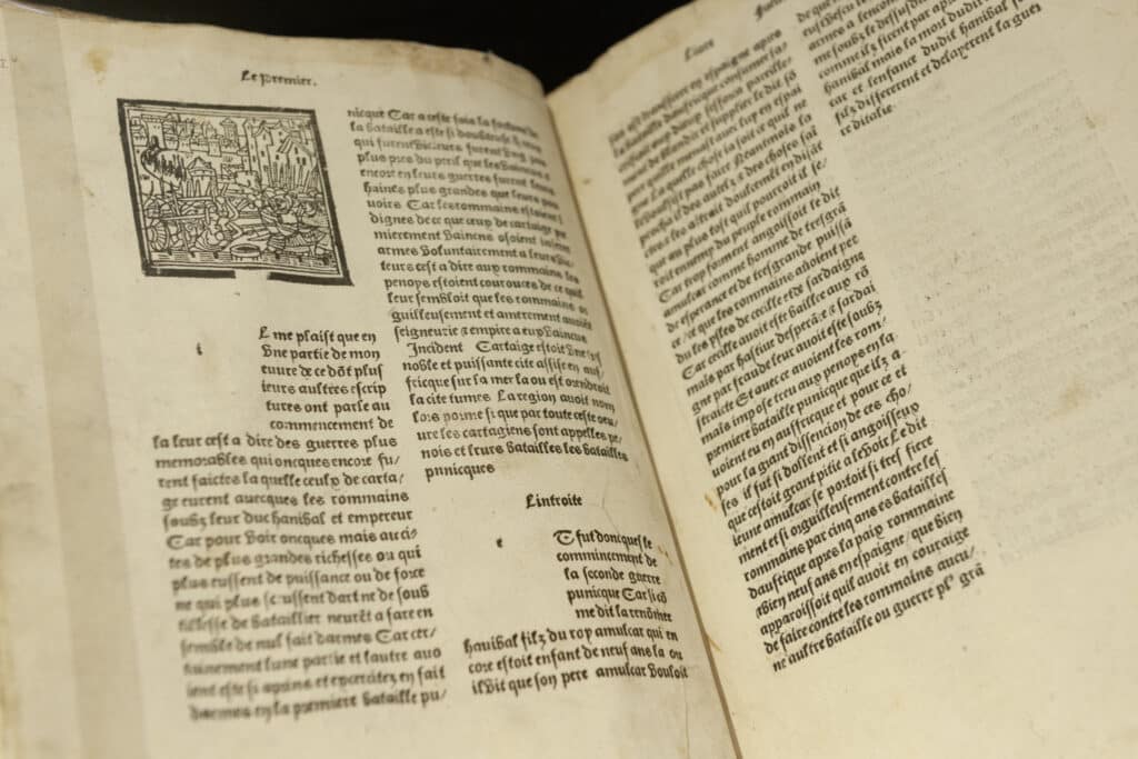 Titus Livius, Ab Urbe condita (Franse vertaling door Pierre Bersuire). Parijs: Antoine Caillaut en Jean Du Pré, 1486-1487 (KBR, INC B 508)